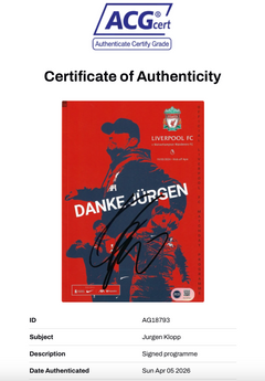 JURGEN KLOPP SIGNED FINAL LFC GAME PROGRAMME V WOLVES (ACG CERT AG18793)-2