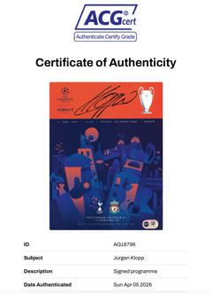 JURGEN KLOPP SIGNED 2019 LFC CHAMPIONS LEAGUE FINAL PROGRAMME (ACG CERT AG18796)-2