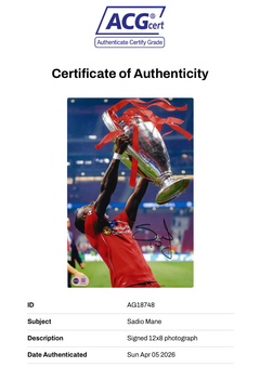 SADIO MANE SIGNED LIVERPOOL FC UCL FINAL WIN 12X8 PHOTO (ACG CERT AG18748)-2