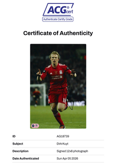 DIRK KUYT SIGNED 12X8 LIVERPOOL FC CUP FINAL PHOTO (ACG CERT AG18739)-2