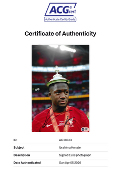 IBRAHIMA KONATE SIGNED LIVERPOOL FA CUP WIN 12X8 PHOTO (ACG CERT AG18733)-2