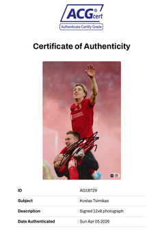 KOSTAS TSIMIKAS SIGNED LIVERPOOL FC FA CUP WINNER 12x8 PHOTO (ACG CERT AG18729)-2