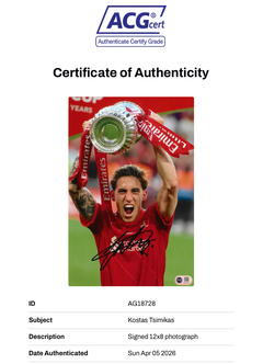 KOSTAS TSIMIKAS SIGNED LIVERPOOL FC FA CUP WINNER 12x8 PHOTO (ACG CERT AG18728)-2