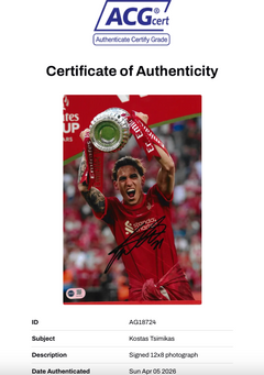 KOSTAS TSIMIKAS SIGNED LIVERPOOL FC FA CUP WINNER 12x8 PHOTO (ACG CERT AG18724)-2