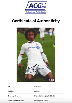WILLIAN BORGES SIGNED CHELSEA FC 12x8 PHOTO (ACG CERT AG18115)-2