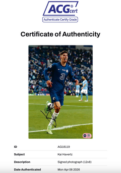 KAI HAVERTZ SIGNED 12X8 CHELSEA FC UCL 2021 WINNERS PHOTO (ACG CERT AG18119)-2