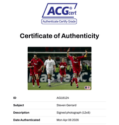 STEVEN GERRARD SIGNED LIVERPOOL FC LEGEND 12x8 PHOTO (ACG CERT AG18124)-2