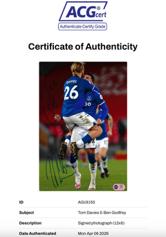 BEN GODFREY & TOM DAVIES SIGNED 12x8 ANFIELD WIN (ACG CERT AG18150)-2