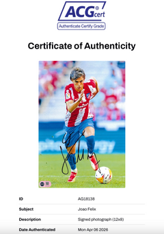 JOAO FELIX SIGNED 12x8 ATLETICO MADRID PHOTOGRAPH (ACG CERT AG18138)-2