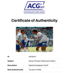 STEVEN PIENAAR & MAROUANE FELLAINI SIGNED EVERTON FC 12X8 PHOTO (ACG CERT AG18144)-2
