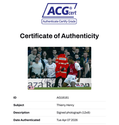 THIERRY HENRY SIGNED ARSENAL SPURS GOAL 12X8 PHOTO (ACG CERT AG18181)-2