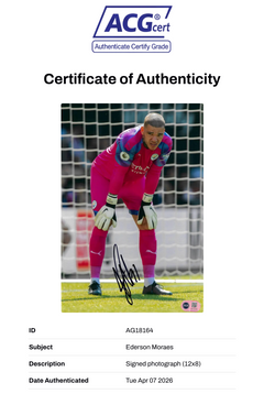 EDERSON SIGNED MANCHESTER CITY 12X8 PHOTO (ACG CERT AG18164)-2