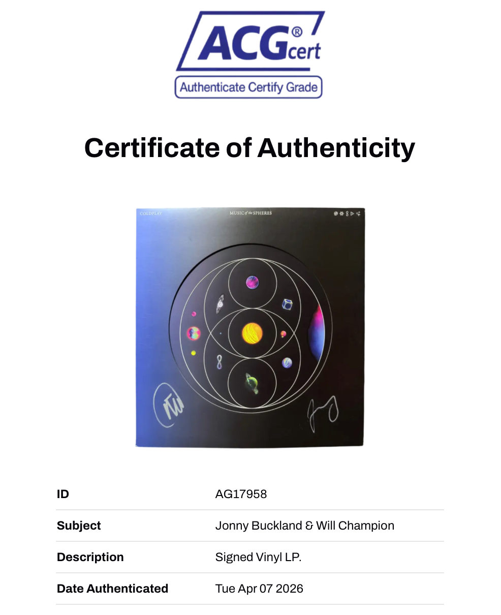 JONNY BUCKLAND & WILL CHAMPION SIGNED COLDPLAY SPHERES VINYL (ACG CERT AG17958)