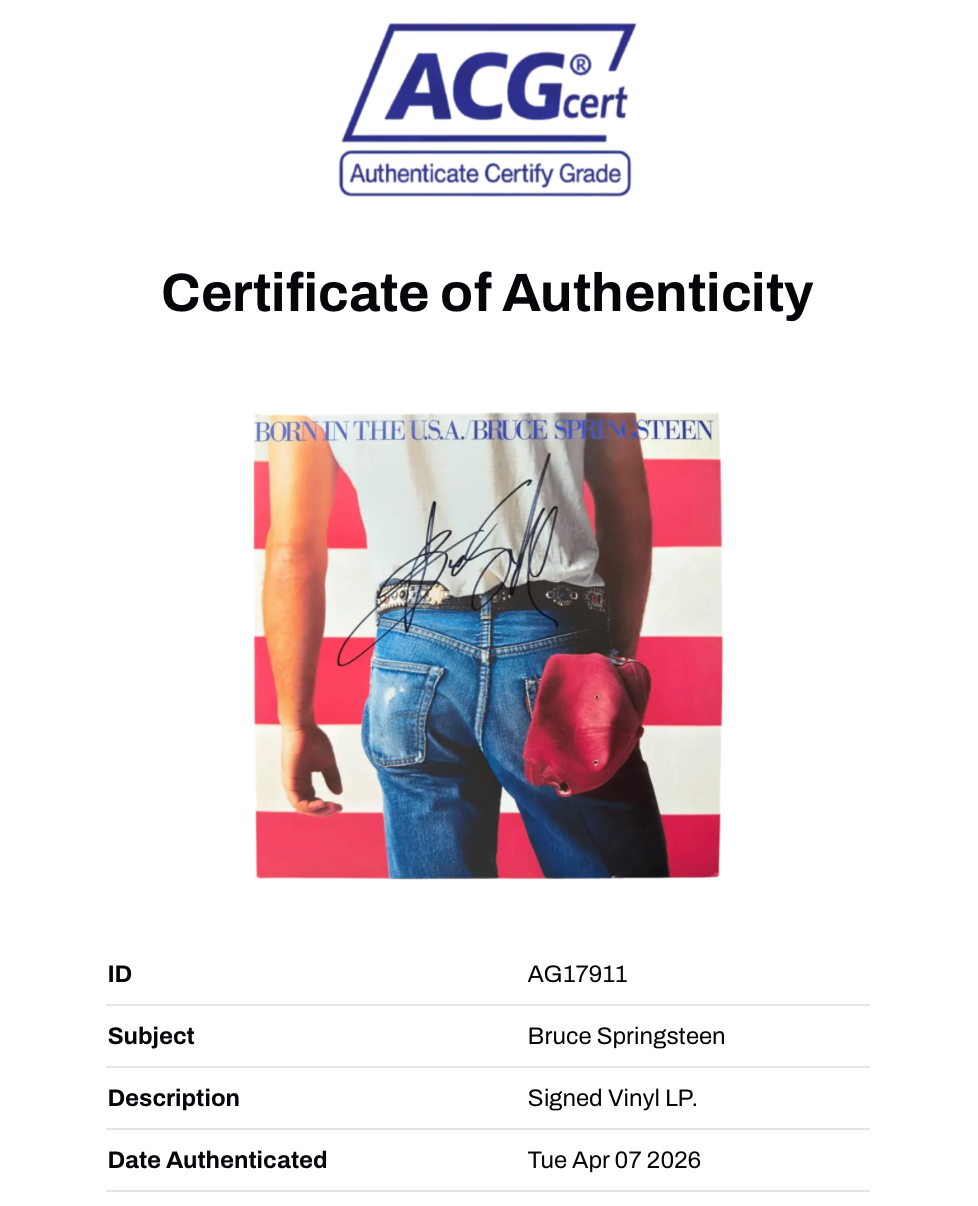 BRUCE SPRINGSTEEN SIGNED BORN IN THE USA VINYL LP (ACG CERT AG17911)