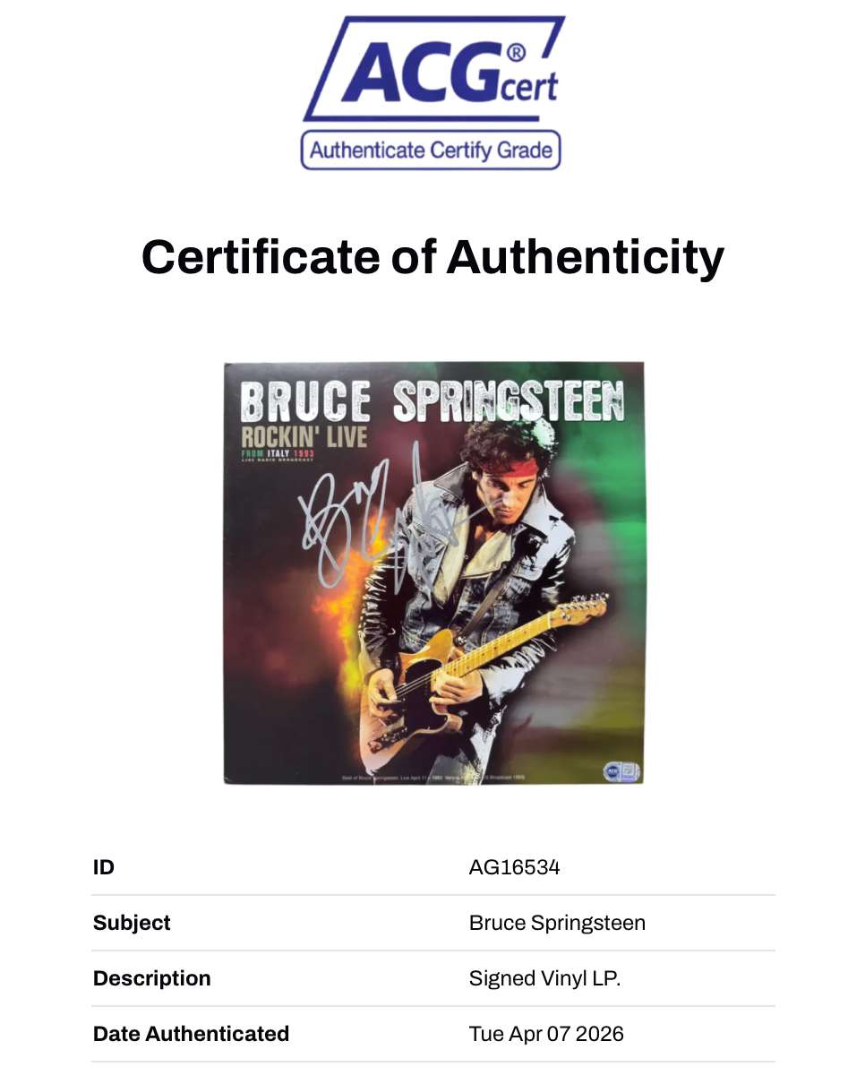 BRUCE SPRINGSTEEN SIGNED ROCKIN' LIVE ITALY VINYL 12" LP (ACG CERT AG16534)