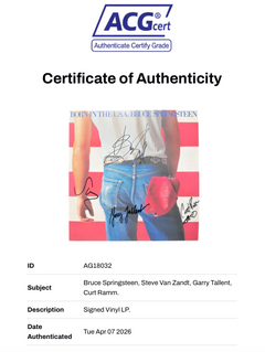 BRUCE SPRINGSTEEN & E STREET BAND SIGNED BORN IN THE USA LP (ACG CERT AG18032)-2