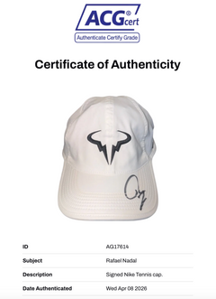 RAFAEL NADAL SIGNED WHITE NADAL NIKE TENNIS CAP (ACG CERT AG17614)-2