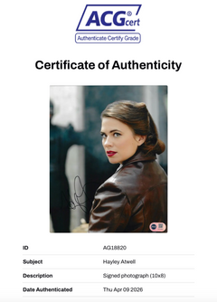 HAYLEY ATWELL CAPTAIN AMERICA SIGNED 10x8 PHOTO (ACG CERT AG18820)-2