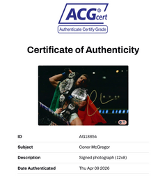 CONOR MCGREGOR SIGNED 12X8 PHOTOGRAPH UFC NOTORIOUS (ACG CERT AG18854)-2