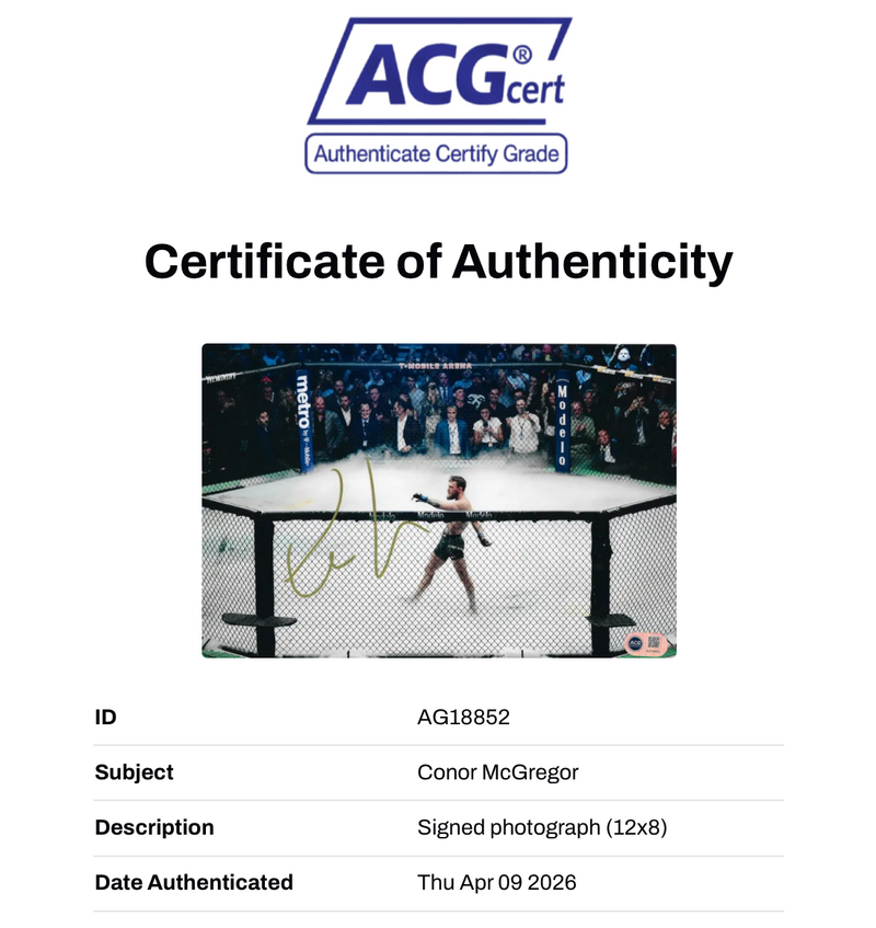 CONOR MCGREGOR SIGNED 12X8 PHOTOGRAPH UFC NOTORIOUS (ACG CERT AG18852)-2