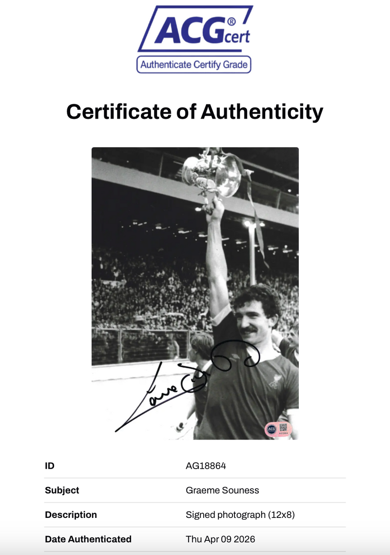 GRAEME SOUNESS SIGNED LIVERPOOL FC 12x8 PHOTOGRAPH (ACG CERT AG18864)-2