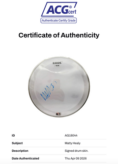 MATTY HEALY THE 1975 SIGNED 12" DRUMSKIN (ACG CERT AG18044)-2