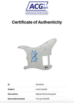 LEWIS CAPALDI SIGNED GUITAR PICK GUARD (ACG CERT AG18039)-2