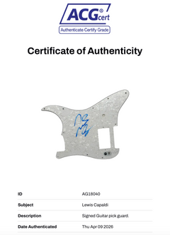 LEWIS CAPALDI SIGNED GUITAR PICK GUARD (ACG CERT AG18040)-2