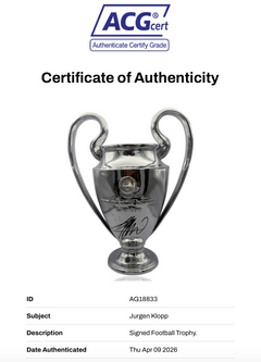 JURGEN KLOPP SIGNED REPLICA CHAMPIONS LEAGUE TROPHY 32CM (ACG CERT AG18833)-2
