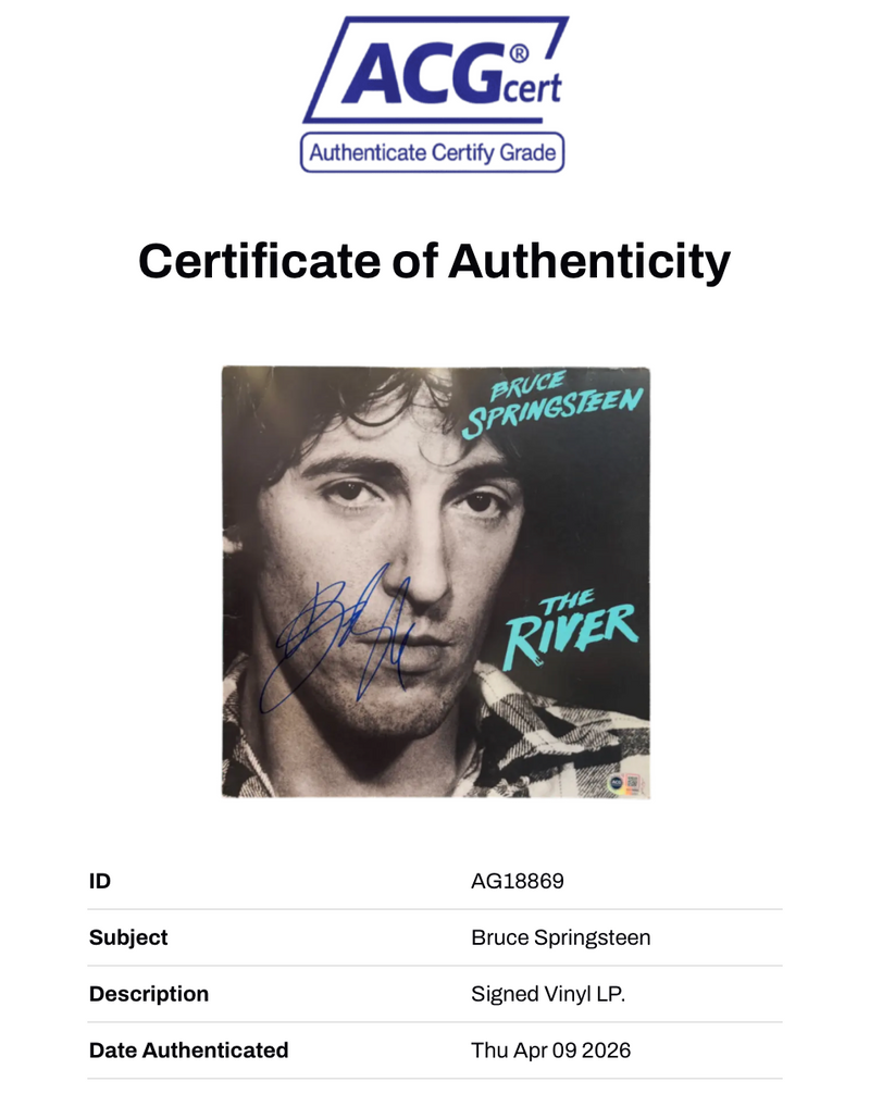 BRUCE SPRINGSTEEN SIGNED THE RIVER VINYL LP (ACG CERT AG18869)-2