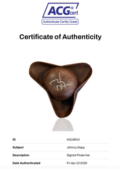 JOHNNY DEPP SIGNED PIRATES OF THE CARIBBEAN PIRATE HAT (ACG CERT AG18843)-2