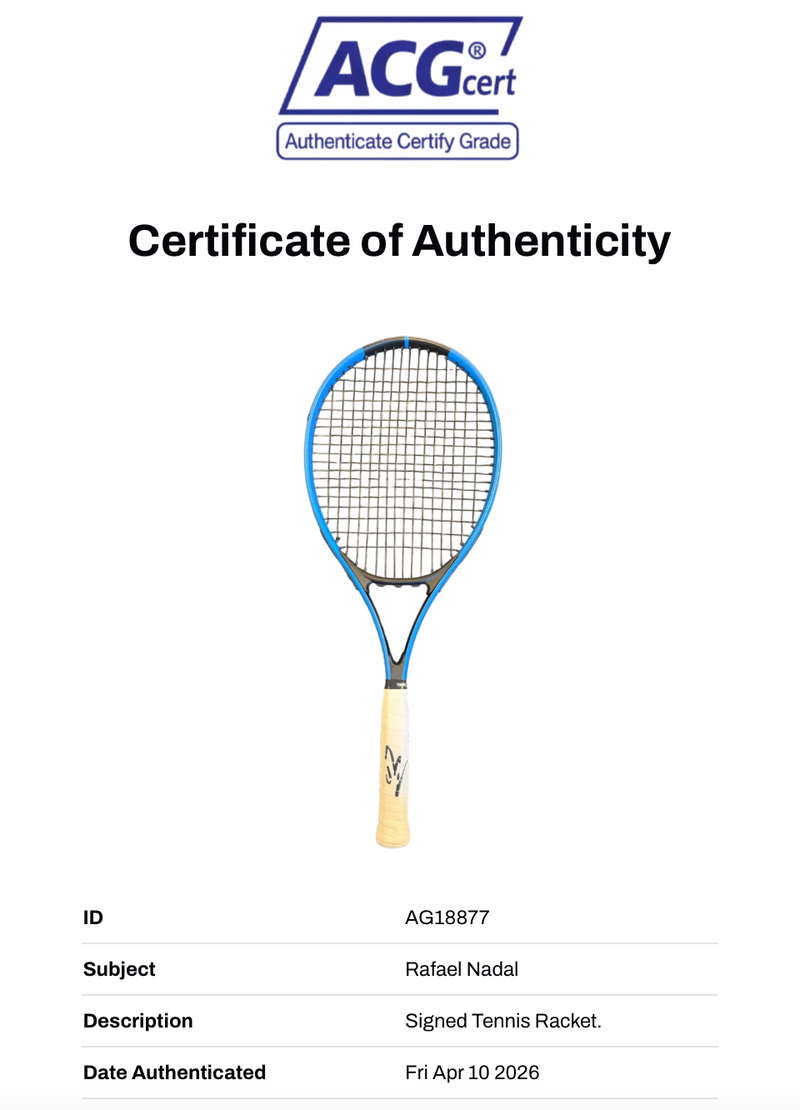 RAFAEL NADAL SIGNED ARTENGO TENNIS RACKET WIMBLEDON LEGEND (ACG CERT AG18877)-2