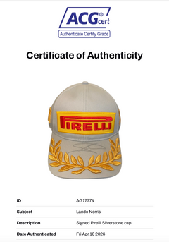 LANDO NORRIS SIGNED SILVERSTONE 2025 PIRELLI FORMULA 1 CAP (ACG CERT AG17774)-2