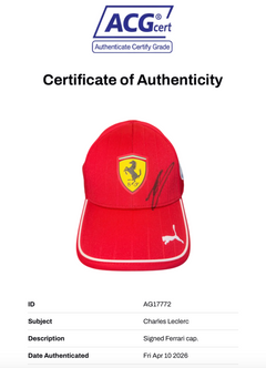 CHARLES LECLERC SIGNED FERRARI PUMA 2025 FORMULA 1 CAP (ACG CERT AG17772)-2