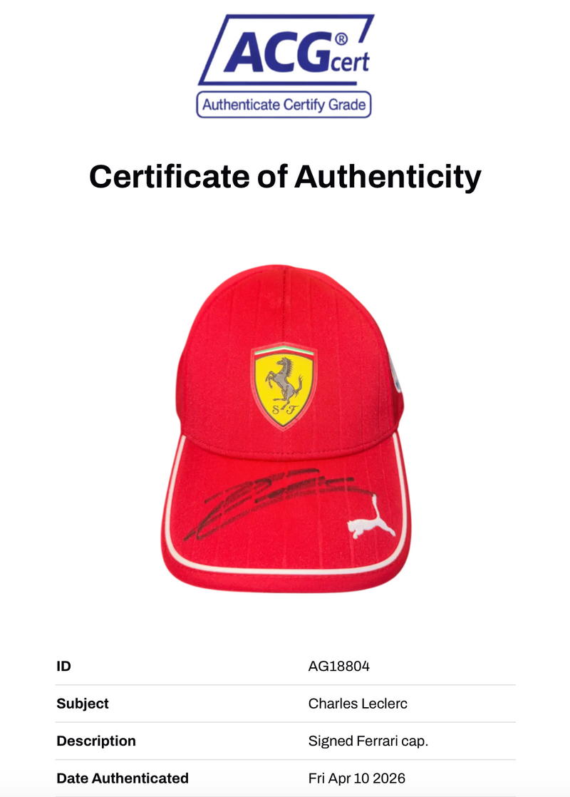 CHARLES LECLERC SIGNED FERRARI PUMA 2025 FORMULA 1 CAP (ACG CERT AG18804)-2