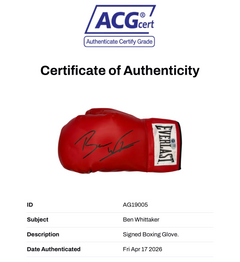 BEN WHITTAKER THE SURGEON SIGNED RED EVERLAST BOXING GLOVE (ACG CERT AG19005)-3