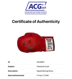 OLEKSANDR USYK SIGNED RED EVERLAST BOXING GLOVE UNDISPUTED CHAMP (ACG CERT AG18883)-3