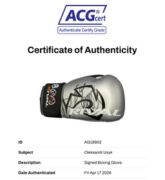 OLEKSANDR USYK SIGNED SILVER RIVAL BOXING GLOVE UNDISPUTED CHAMP (ACG CERT AG18902)-3