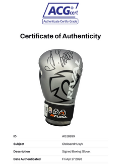 OLEKSANDR USYK SIGNED SILVER RIVAL BOXING GLOVE UNDISPUTED CHAMP (ACG CERT AG18899)-3
