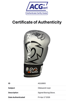 OLEKSANDR USYK SIGNED SILVER RIVAL BOXING GLOVE UNDISPUTED CHAMP (ACG CERT AG18900)-3