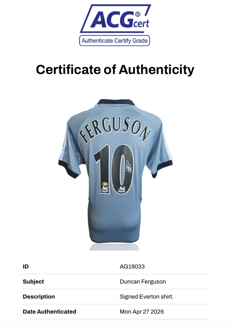 DUNCAN FERGUSON SIGNED EVERTON FC 2003/04 THIRD SHIRT (ACG CERT AG19033)-2