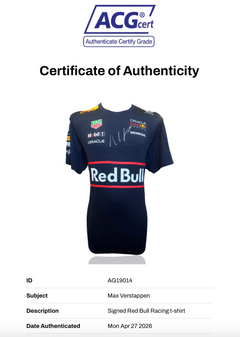 MAX VERSTAPPEN SIGNED RED BULL RACING ORACLE FORMULA 1 T-SHIRT (ACG CERT AG19014)-2