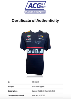 MAX VERSTAPPEN SIGNED RED BULL RACING ORACLE FORMULA 1 T-SHIRT (ACG CERT AG19015)-2