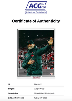 JURGEN KLOPP SIGNED DOUBTERS TO BELIEVERS LFC 16x12 PHOTO (ACG CERT AG19022)-2
