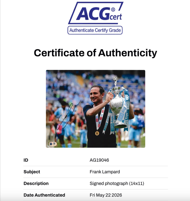 FRANK LAMPARD SIGNED COVENTRY CITY CHAMPIONS 14X11 PHOTO (ACG CERT AG19046)-2