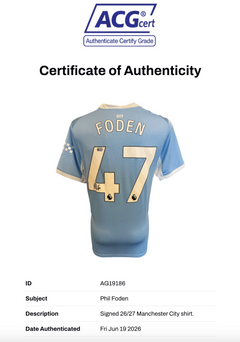 PHIL FODEN SIGNED 2026/27 MANCHESTER CITY HOME SHIRT (ACG CERT AG19186)-2