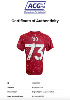 RIO NGUMOHA SIGNED 2026/27 LIVERPOOL FC HOME SHIRT (ACG CERT AG19203)-2