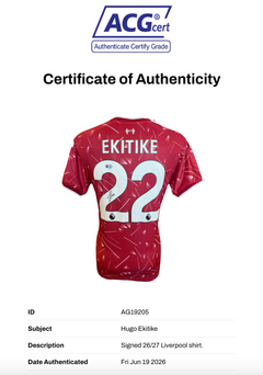 HUGO EKITIKE SIGNED 2026/27 LIVERPOOL FC HOME SHIRT (ACG CERT AG19205)-2