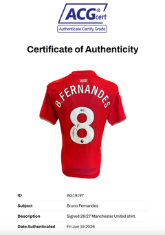 BRUNO FERNANDES SIGNED 2026/27 MANCHESTER UTD HOME SHIRT (ACG CERT AG19197)-2