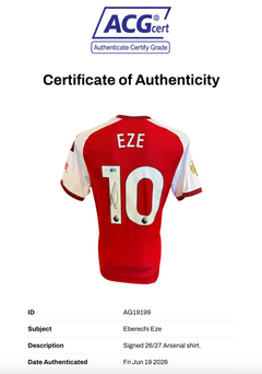 EBERECHI EZE SIGNED 2026/27 ARSENAL FC HOME SHIRT (ACG CERT AG19199)-2